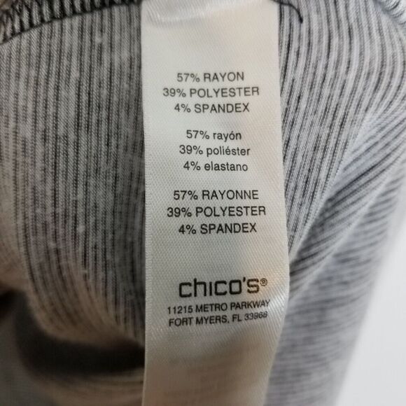 Chico's Weekends Women Full Zip Cardigan Size XL Gray striped Long Comfort - Picture 8 of 8